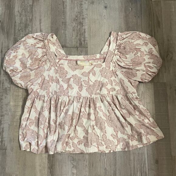 Maeve by Anthropologie Batia Textured Babydoll Top size LP - Picture 10 of 14